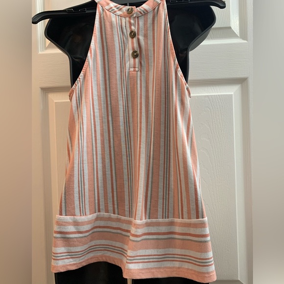 Wallflower striped peach grey and white tank top size large euc - Picture 2 of 3